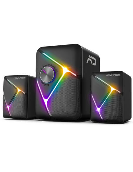 Altavoces PC 2.1 SoundPhonic RGB 11W RMS | Sonido Envolvente y Gamer - Imagen 1