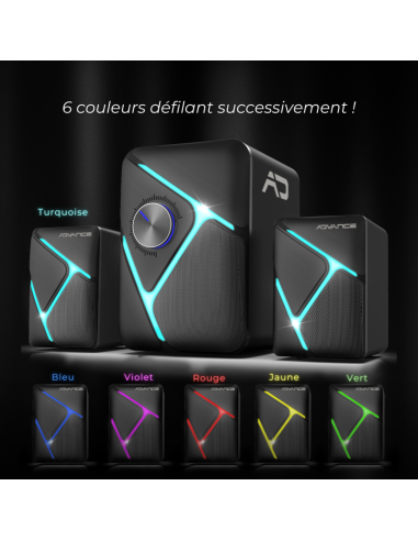 Altavoces PC 2.1 SoundPhonic RGB 11W RMS | Sonido Envolvente y Gamer - Imagen 5