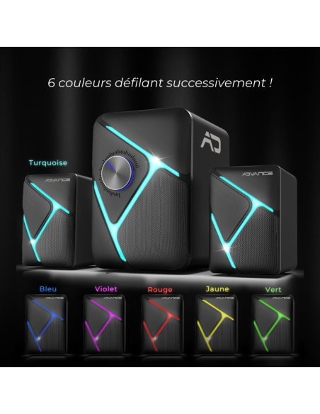 Altavoces PC 2.1 SoundPhonic RGB 11W RMS | Sonido Envolvente y Gamer - Imagen 5