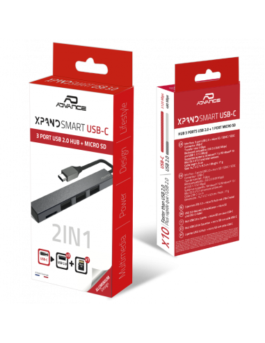 Hub XPAND SMART|3USB 2.0-SD SDHC SDXC - USB-C Cable - Imagen 5
