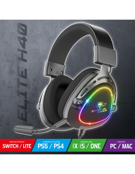 Headset con cable  RGB ELITE-H40 BK - Imagen 3