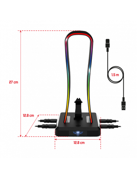 Suporte Headset RGB Sentinel SOG-STD1 - Imagen 7
