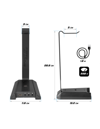 Suporte Headset RGB Sentinel 7.1 SOG-STD5 - Imagen 10