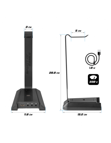 Suporte Headset RGB Sentinel 7.1 SOG-STD5 - Imagen 10