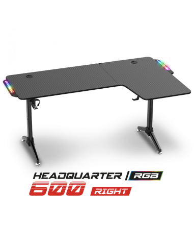 Mesa Gaming RGB Headquarter 600 (Derecha) | Diseño en L y RGB 🎮 - Imagen 2