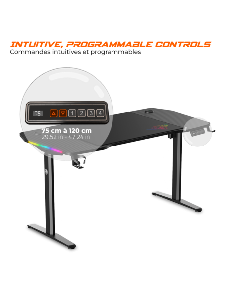 Mesa Gaming RGB Motorizada Headquarter 900 | Ergonomía y Estilo 🕹️ - Imagen 3