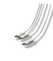 Cable de carga doble para Mandos de PS4 SteelPlay Blanco