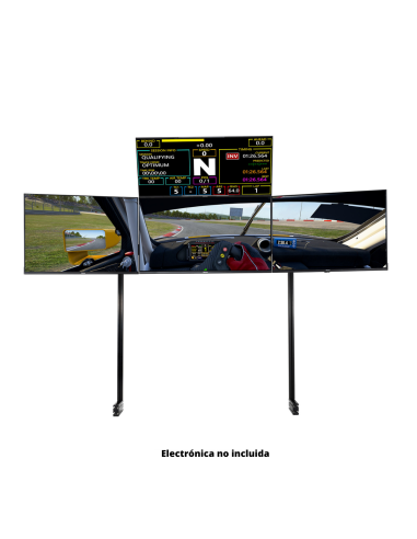 ELITE Free Standing Quad Monitor Stand Black - Imagen 2