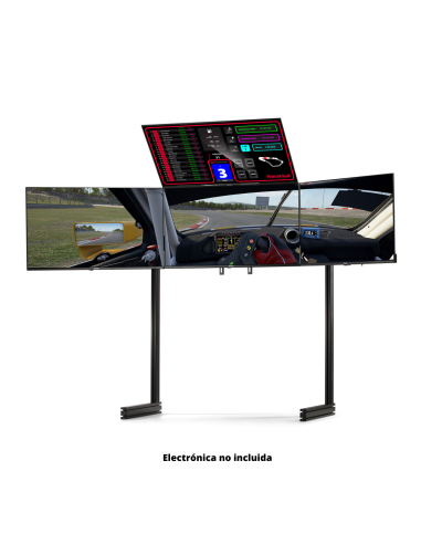 ELITE Free Standing Quad Monitor Stand Black - Imagen 3