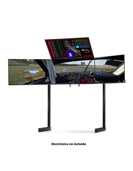 ELITE Free Standing Quad Monitor Stand Black - Imagen 3