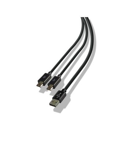 Cable de carga doble para Mandos de PS4 SteelPlay Negro - Imagen 1