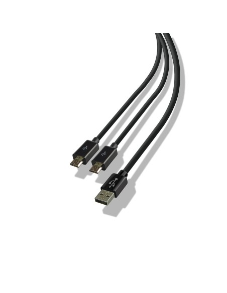 Cable de carga doble para Mandos de PS4 SteelPlay Negro - Imagen 1