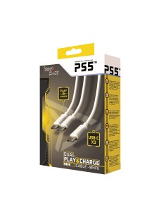 Imagen 2 - Cable de carga doble para Mandos de PS4 SteelPlay Blanco Cable de carga doble para Mandos de PS4 SteelPlay Blanco - Imagen 2