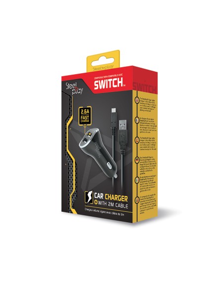 ACCESORIO SWITCH STEELPLAY CAR CHARGER WITH 2 USB PORTS + 2M CHARGE CABLE (SWITCH) - Imagen 2